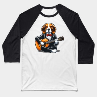 Beagle Playing Guitar Baseball T-Shirt